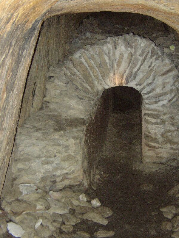  a 2250 meter long aqueduct tunnel in the Anio Novus aqueduct of Rome.